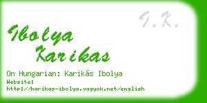 ibolya karikas business card