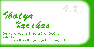 ibolya karikas business card